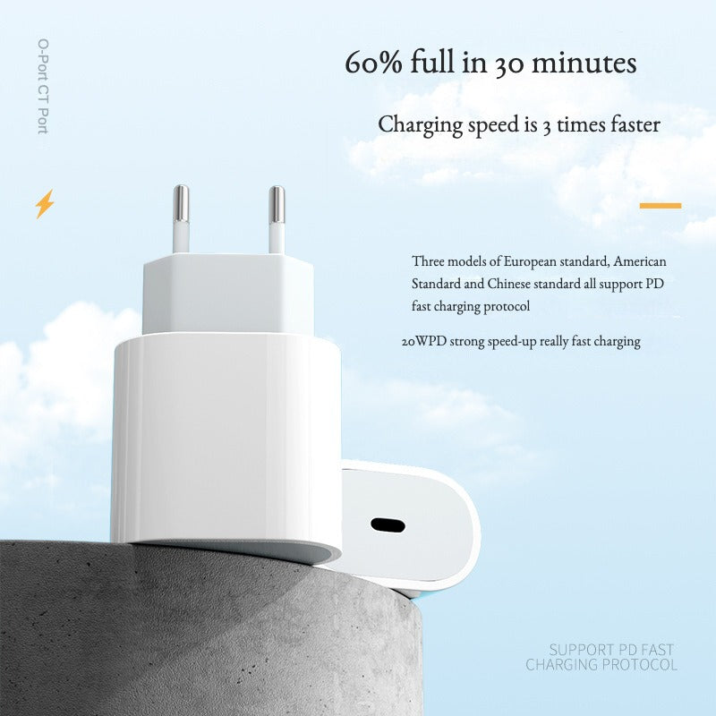 European adapter PD20W charger cross-border foreign trade is applicable to Apple 13/14 mobile phone fast charging charger