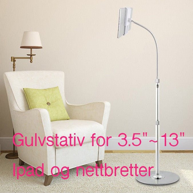 Gulvstativ for Ipader, nettbretter 3.5"~13"