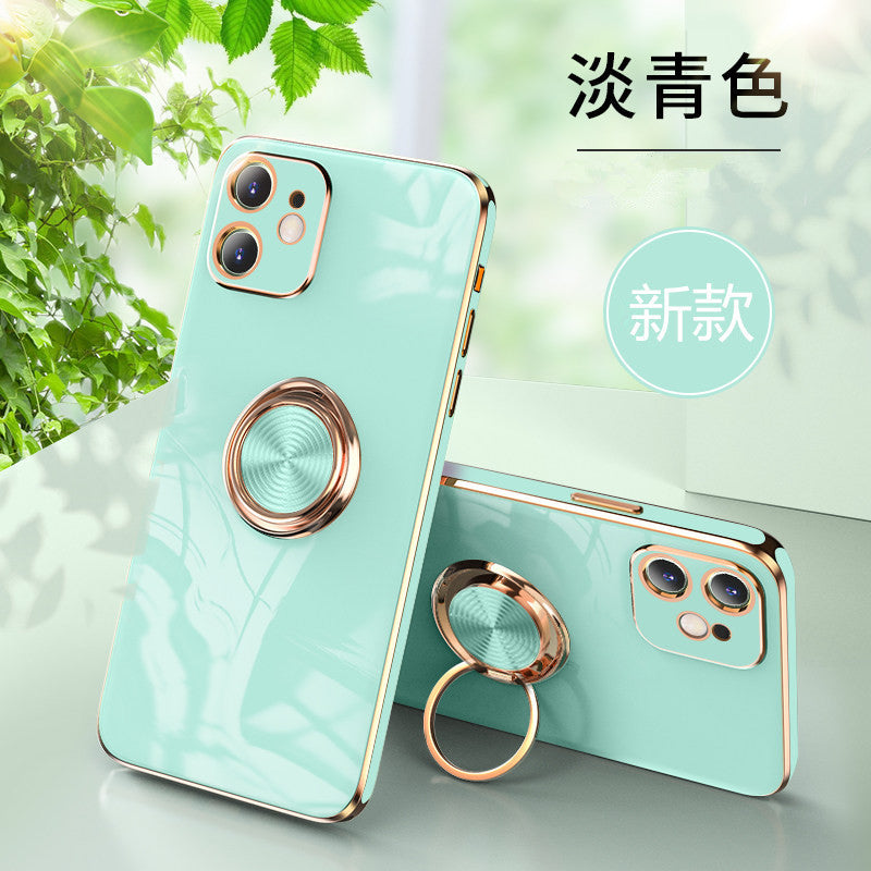 Iphone 14 Case 6D Electroplating Bracket Iphone 13pro max Ring Buckle Soft Shell 12PRO All-Inclusive