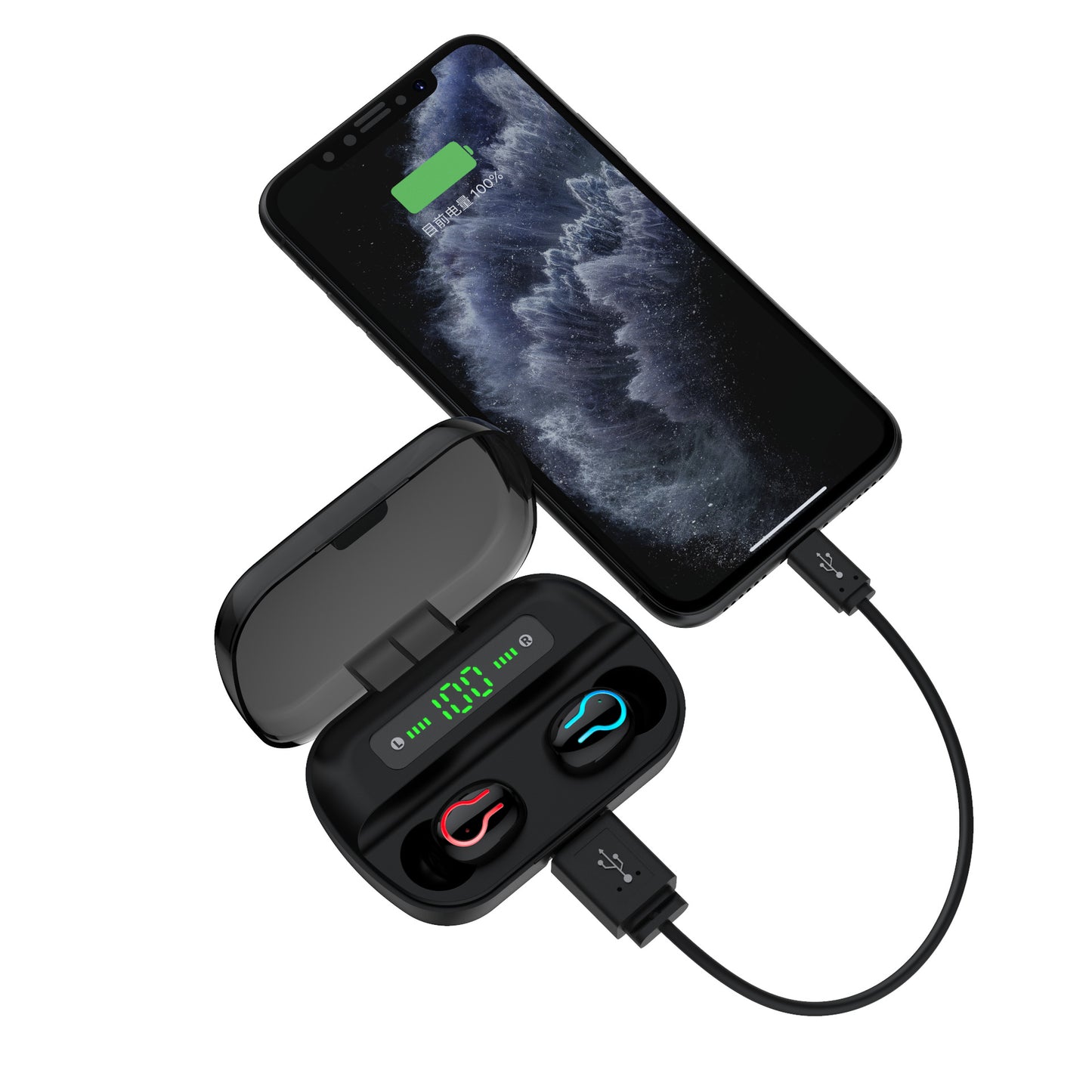 Q82Newtws5.0入耳式无线蓝牙耳机双耳充电仓全自动