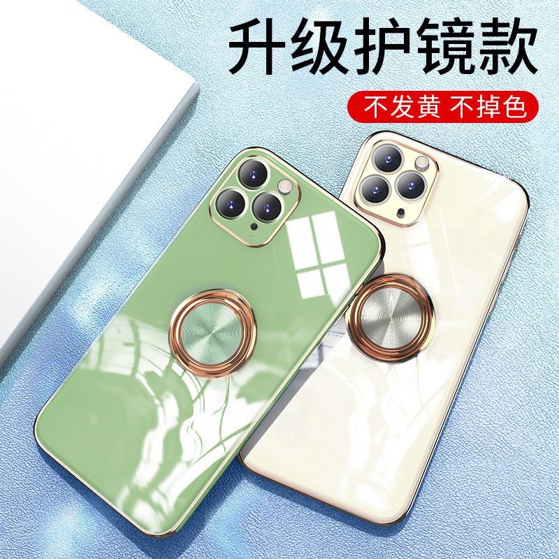 Iphone 14 Case 6D Electroplating Bracket Iphone 13pro max Ring Buckle Soft Shell 12PRO All-Inclusive