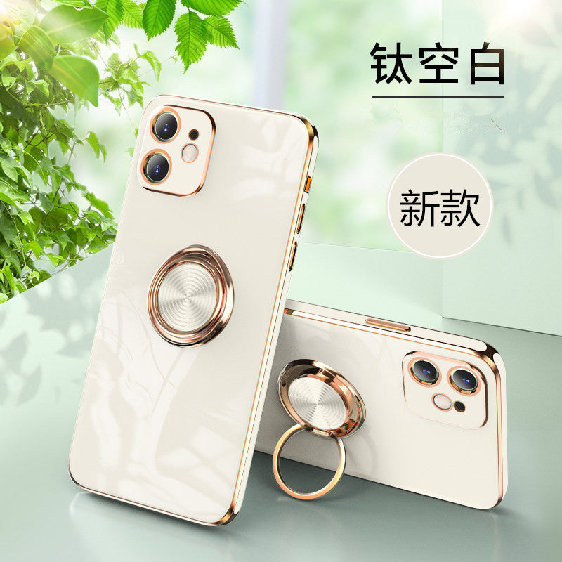 Iphone 14 Case 6D Electroplating Bracket Iphone 13pro max Ring Buckle Soft Shell 12PRO All-Inclusive