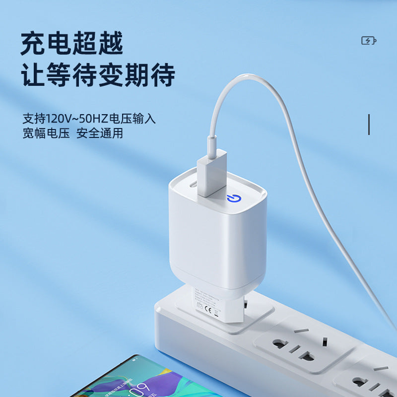 PD20W ChargerA+C Dual Port Charging Plug Suitable for Apple Huawei Samsung Mobile Phone Fast Charging BeltLEDIndicator