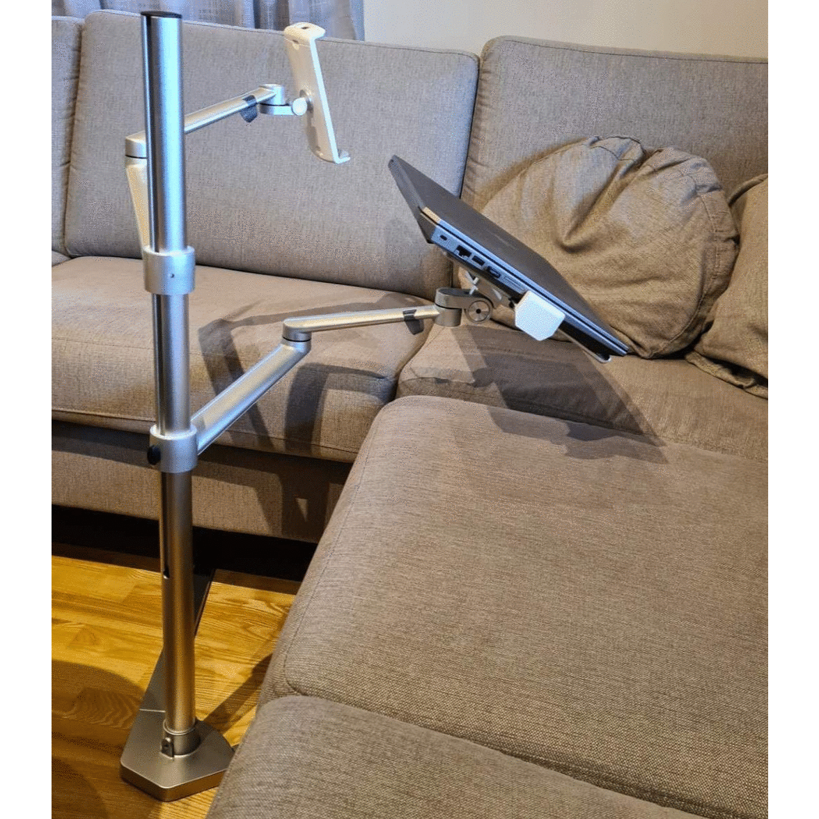 3 i ett gulvstativ for laptop, nettbrett og mobil - Solid og høy kvalitet