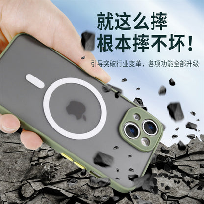适用iPhone14Pro亲肤磁吸手机壳-Apple13无线充电Magsafe防震手机壳