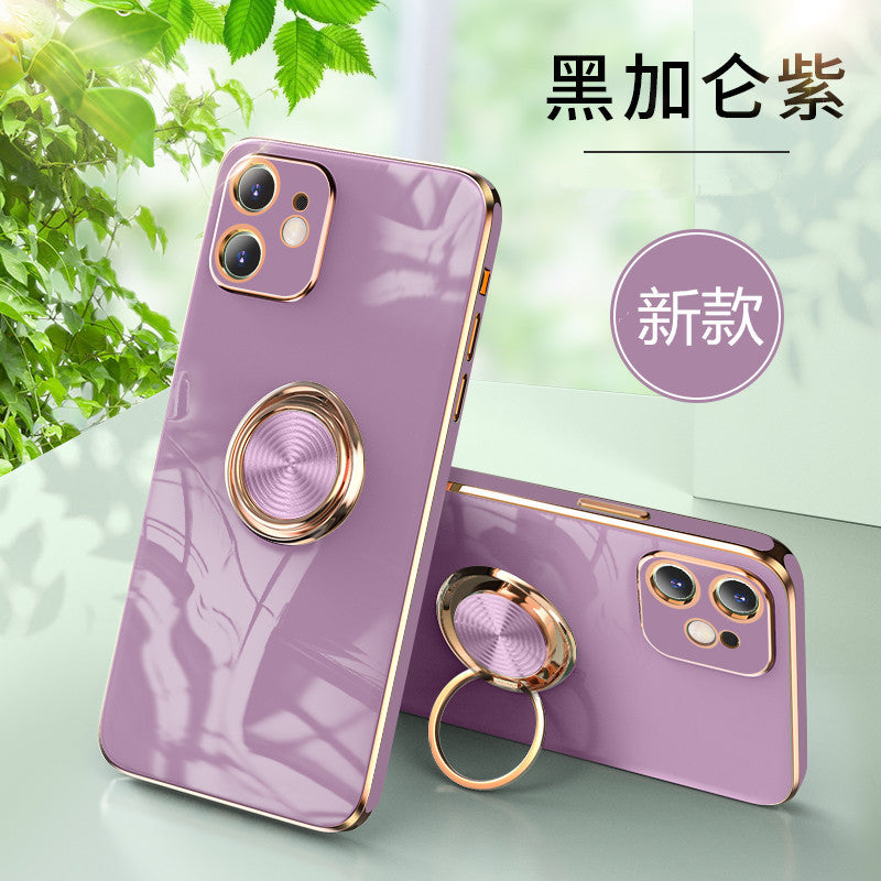 Iphone 14 Case 6D Electroplating Bracket Iphone 13pro max Ring Buckle Soft Shell 12PRO All-Inclusive