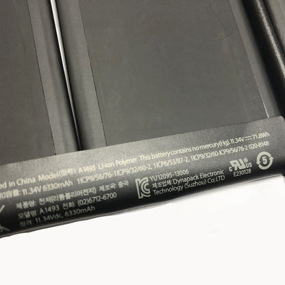 A1493 电池适用于 Apple MacBook Pro 13" 2013 Retina A1502 ME864LL/A