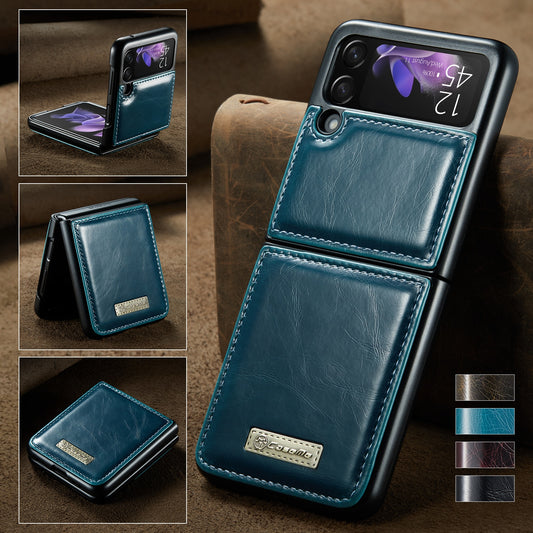 Skinn deksel for Samsung Galaxy Z Flip3 5G Flip 3 lommebok og kort holder